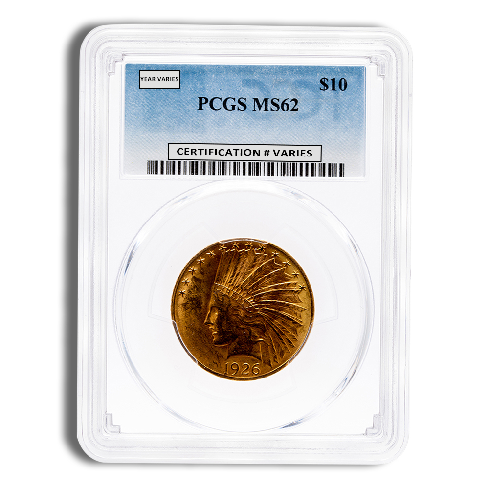 $10 Gold Indian Eagle - PCGS MS62