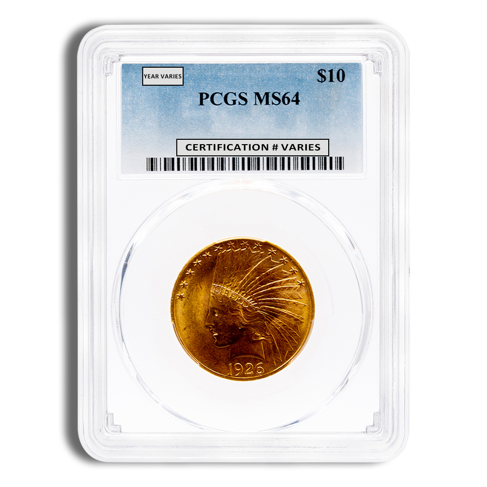 $10 Gold Indian Eagle - PCGS MS64