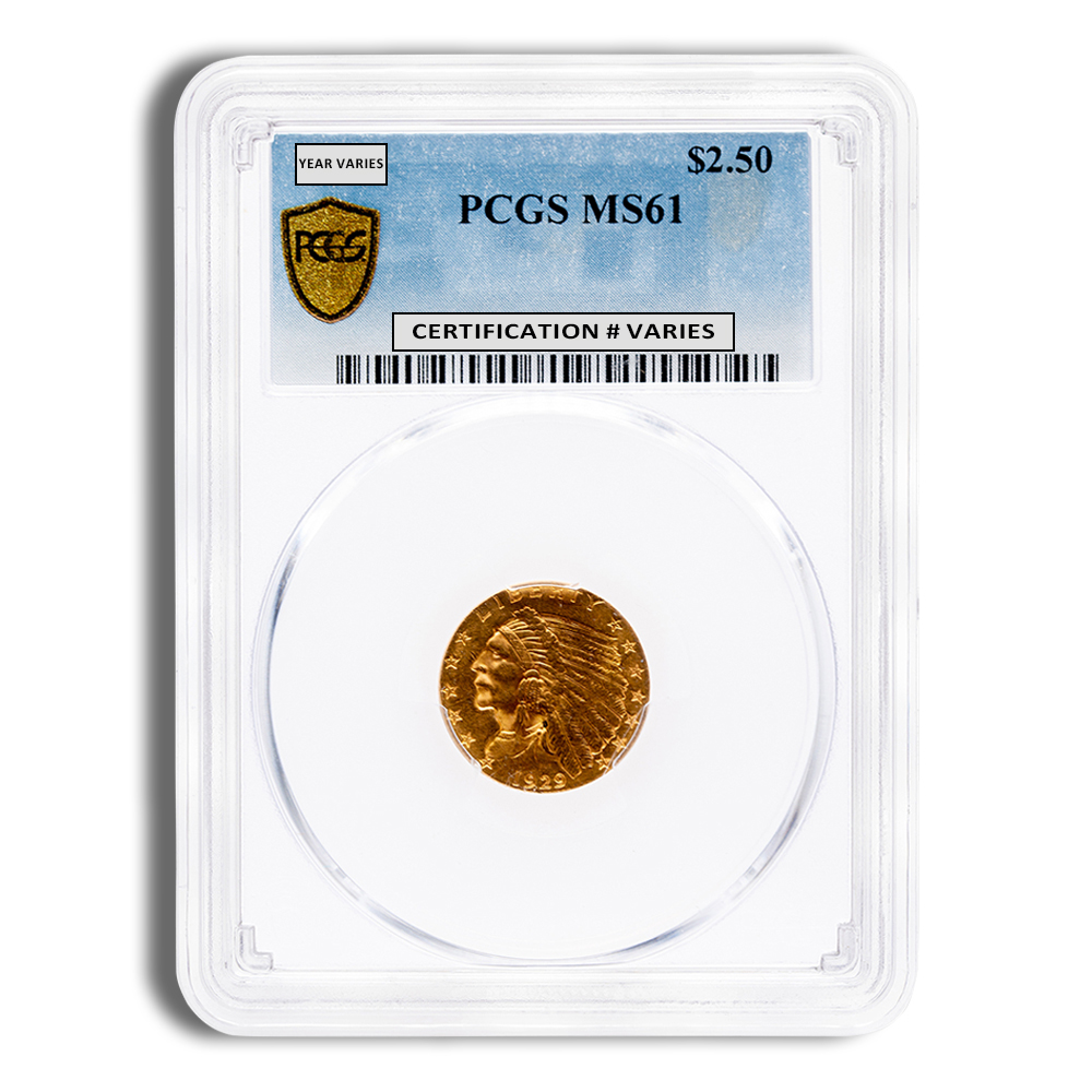 $2.5 Gold Indian Quarter Eagle - PCGS MS61