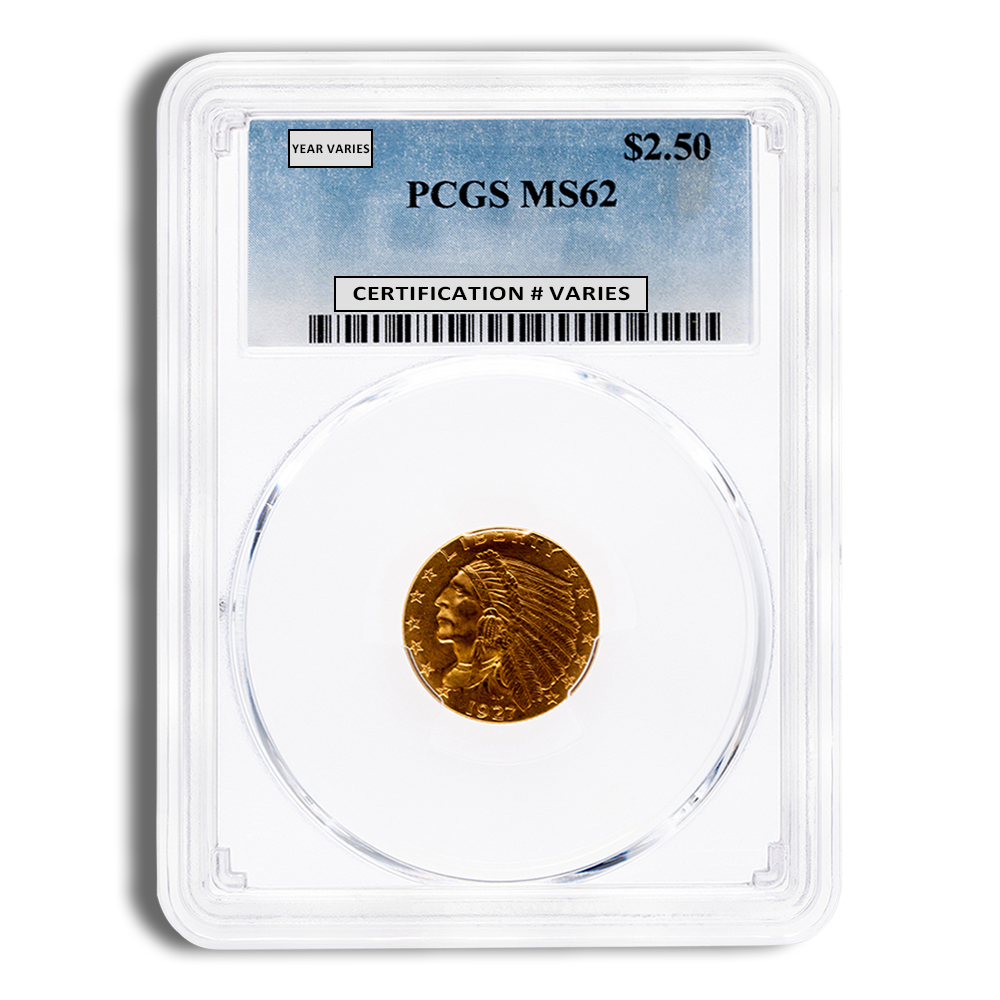 $2.5 Gold Indian Quarter Eagle - PCGS MS62