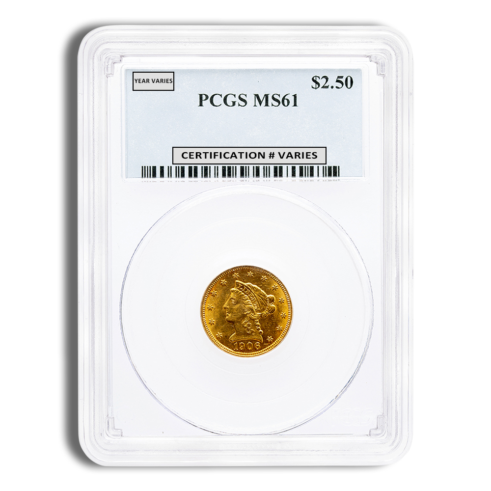 $2.5 Gold Liberty Quarter Eagle - PCGS MS61