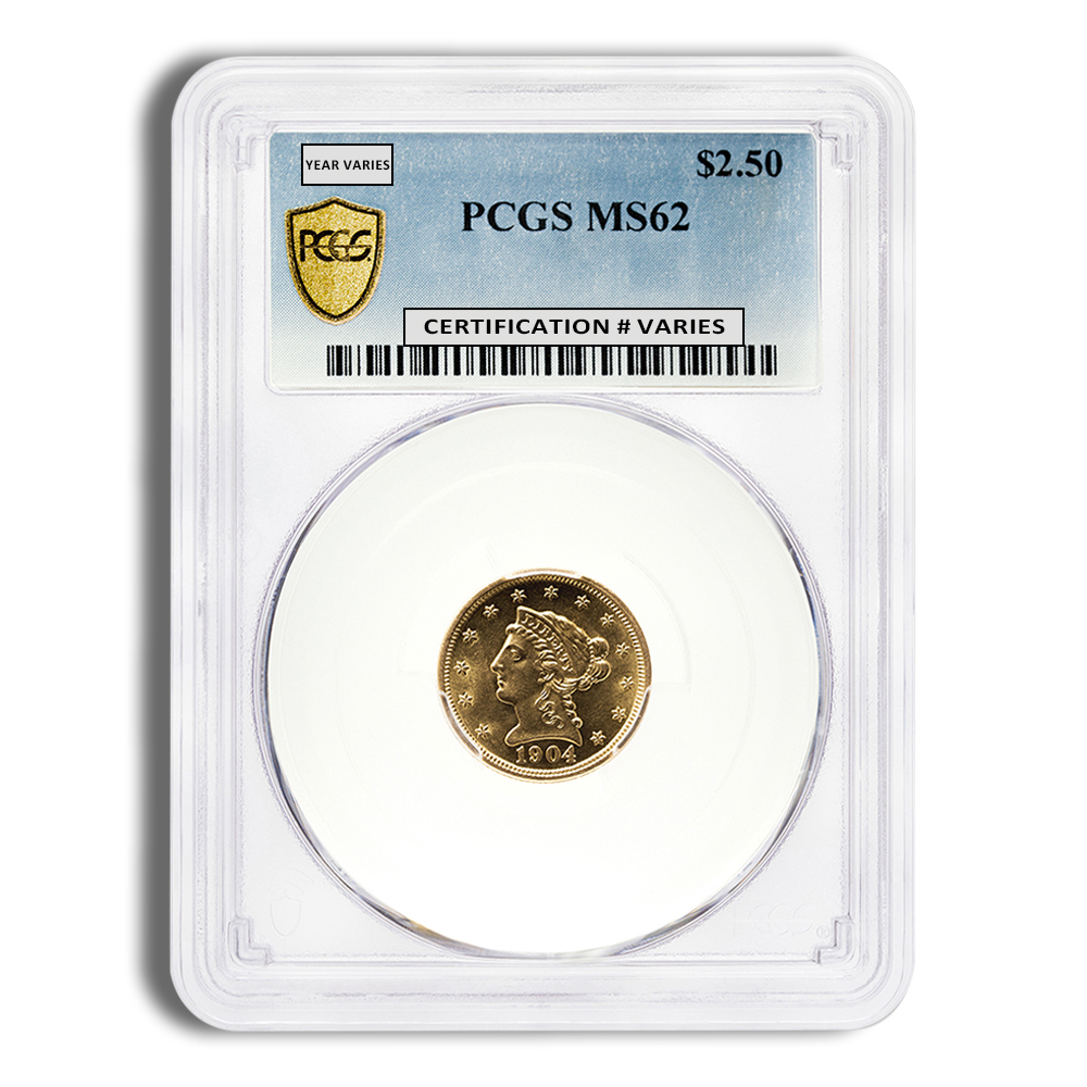 $2.5 Gold Liberty Quarter Eagle - PCGS MS62