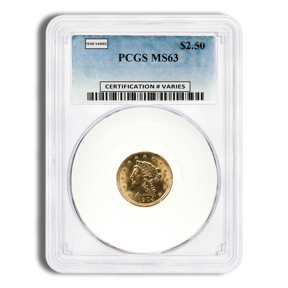 $2.5 Gold Liberty Quarter Eagle - PCGS MS63