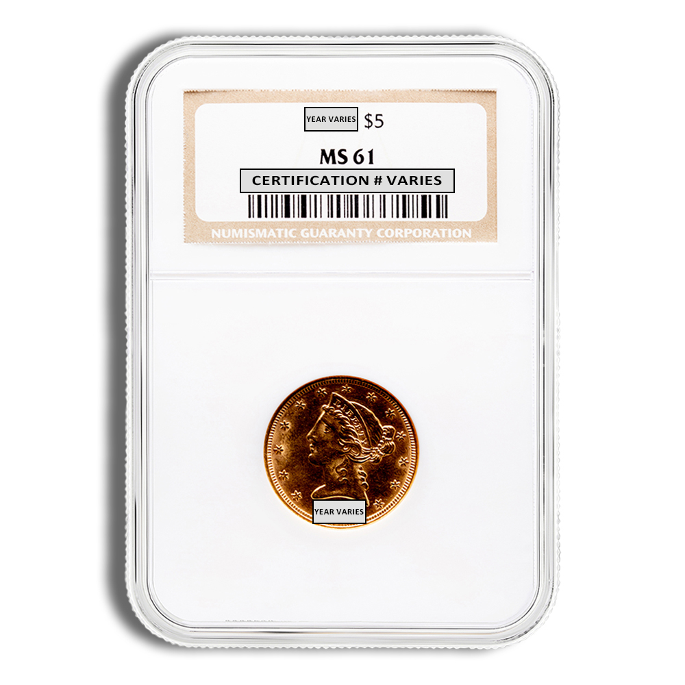 $2.5 Gold Liberty Quarter Eagle - NGC MS61