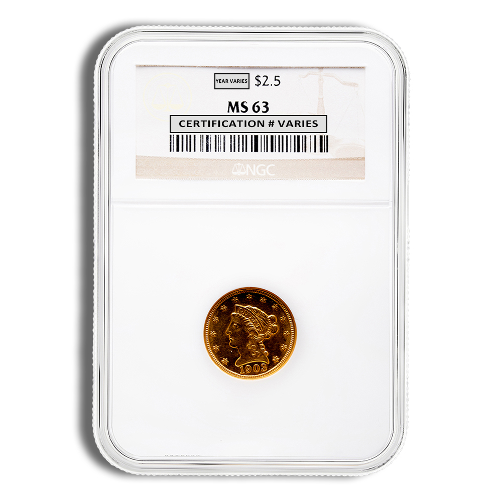 $2.5 Gold Liberty Quarter Eagle - NGC MS63