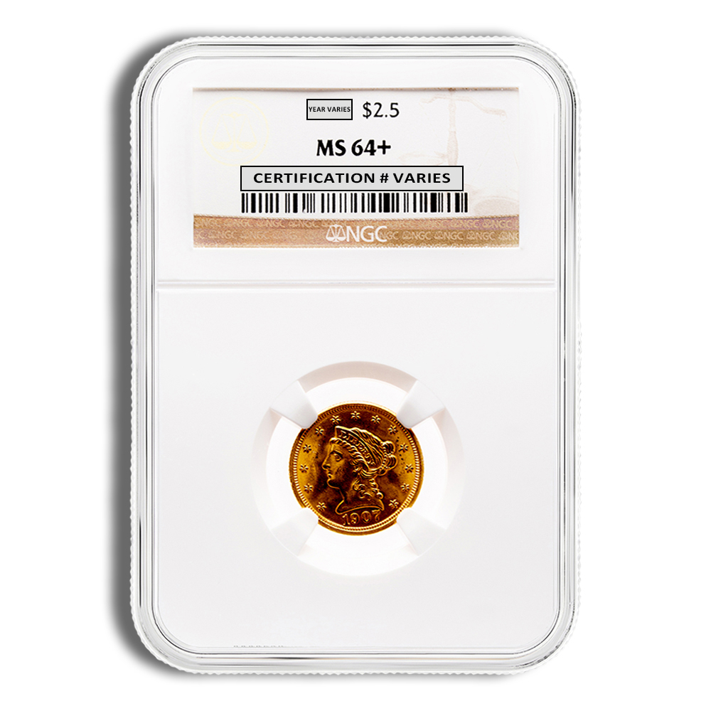 $2.5 Gold Liberty Quarter Eagle - NGC MS64