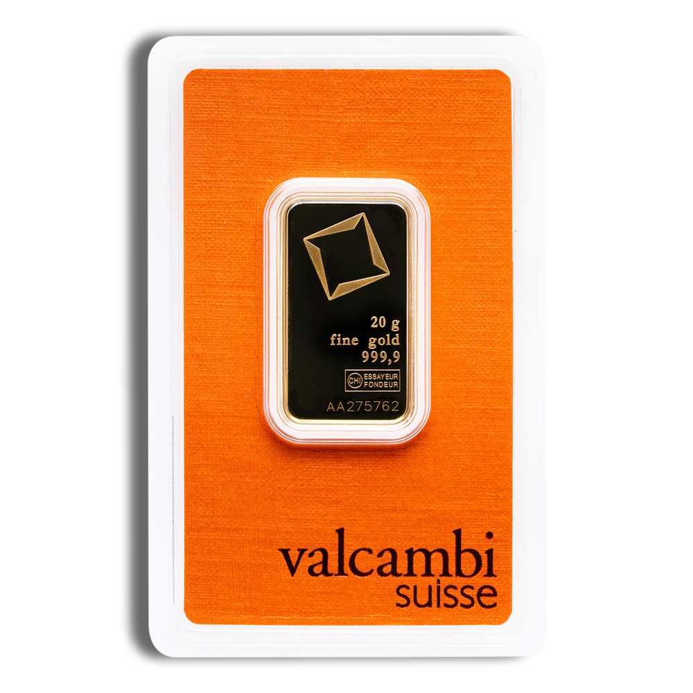 20 gram Gold Bar - Valcambi (Carded)