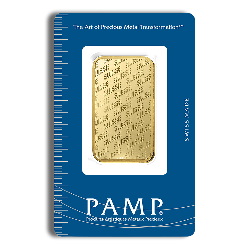 1 oz Gold Bar - PAMP Suisse (Carded)