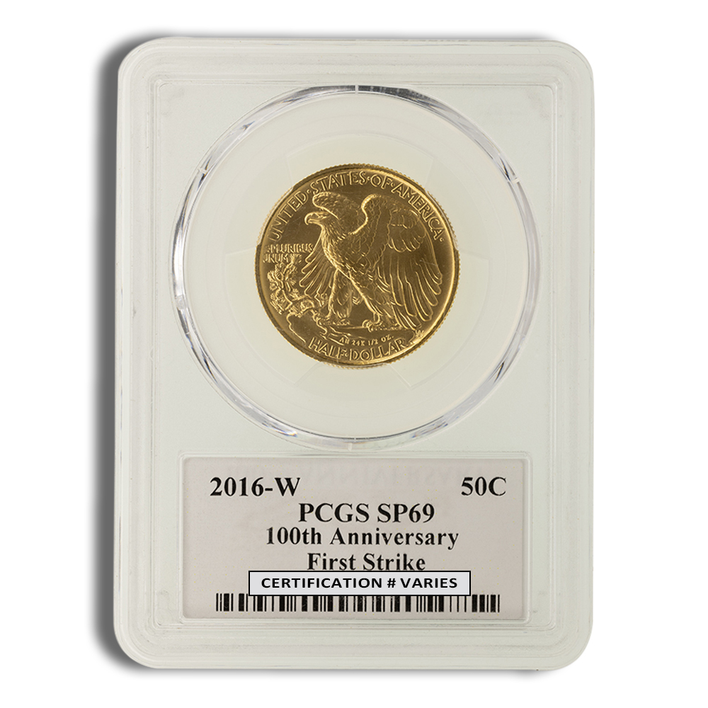 2016-W 1/2 oz Gold Walking Liberty Centennial Coin PCGS SP69