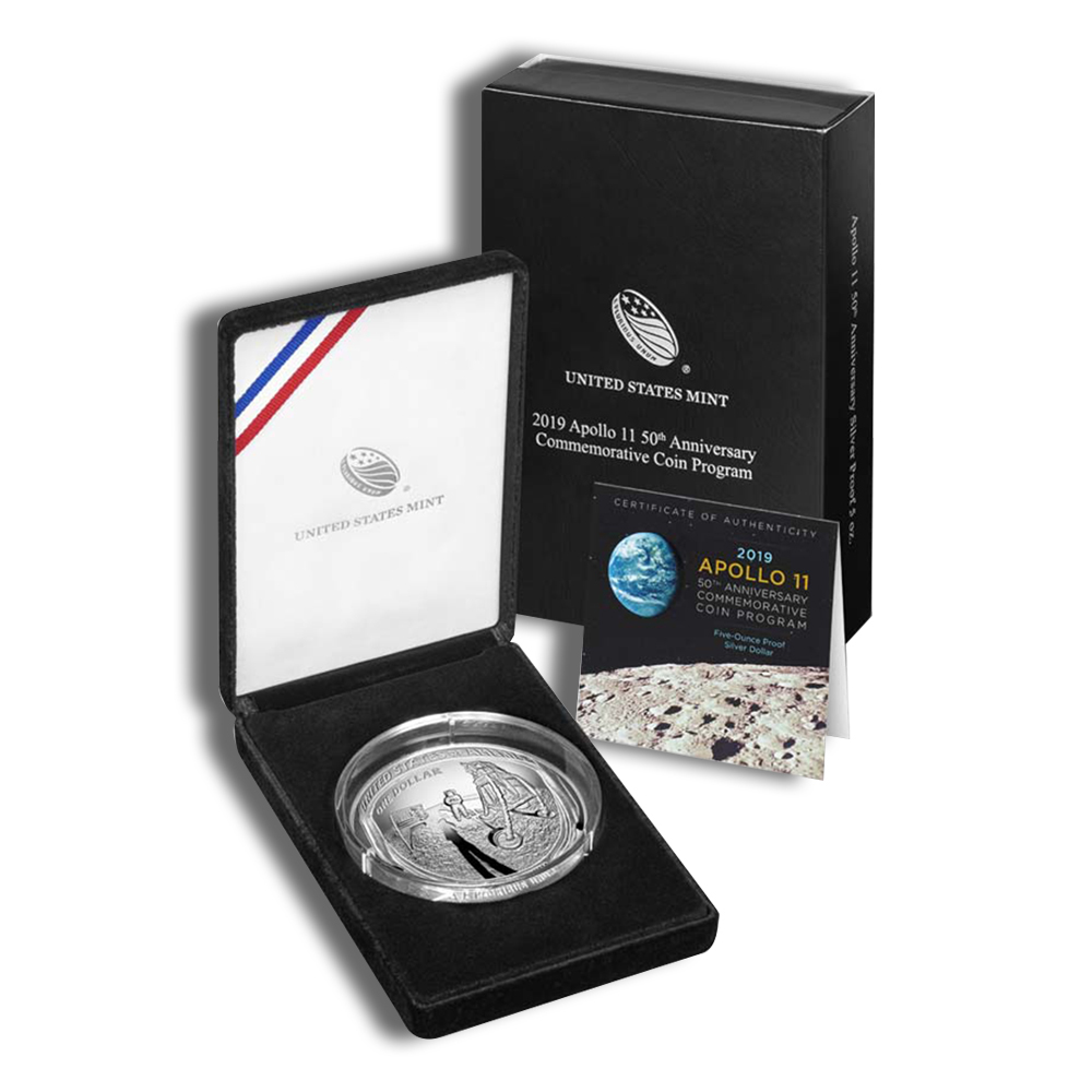 2019 Proof Silver Apollo 11 50th Anniversary Dollar $1