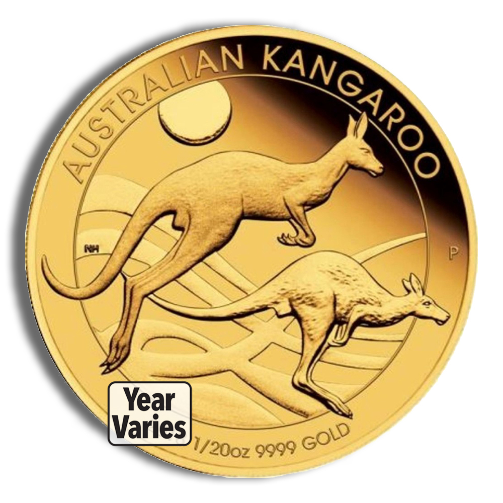 1/20 oz Australian Kangaroo/Nugget Gold Coin (Year Varies)