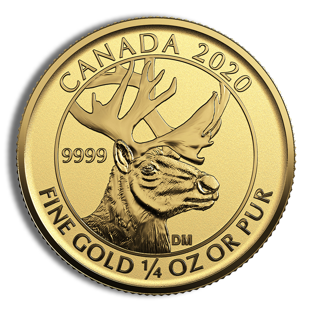 2020 1/4 oz Canadian Woodland Caribou Gold Coin