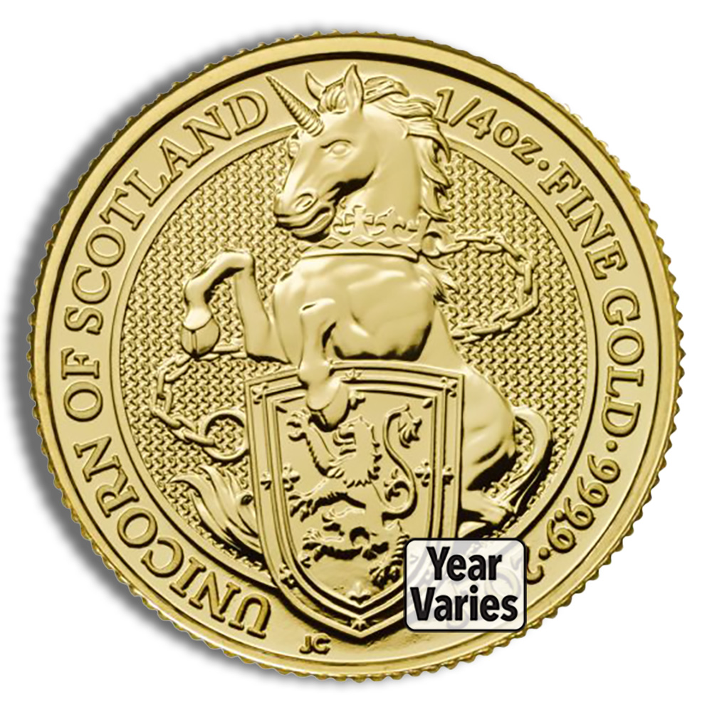 1/4 oz Great Britain Queen's Beast Gold Coin (Year/Design Varies)