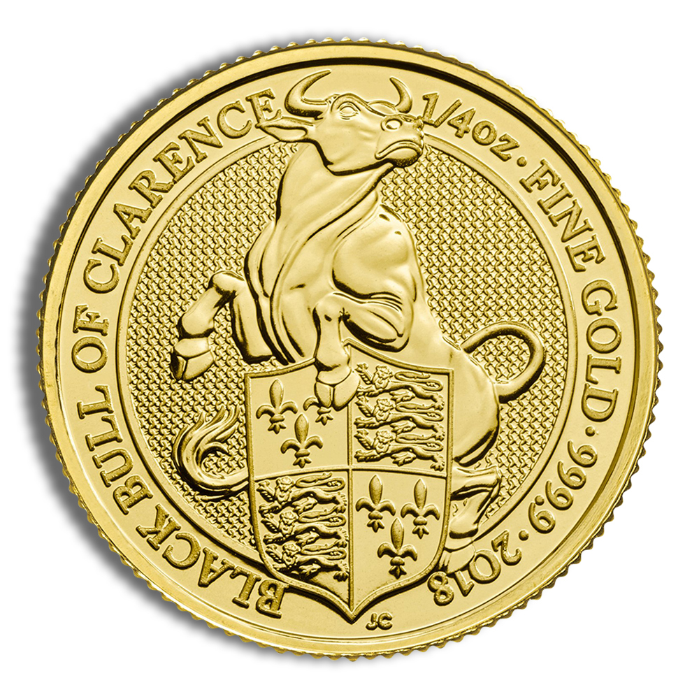 2018 1/4 oz Great Britain Queen's Beast Gold Coin - Bull