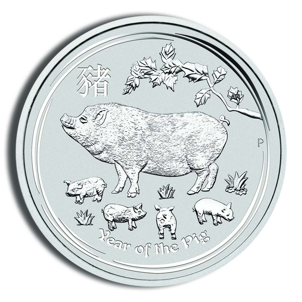 2019 1/2 oz Australia Silver Lunar Pig BU - Series II