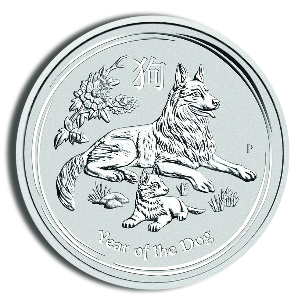 2018 1/2 oz Australia Silver Lunar Dog BU - Series II