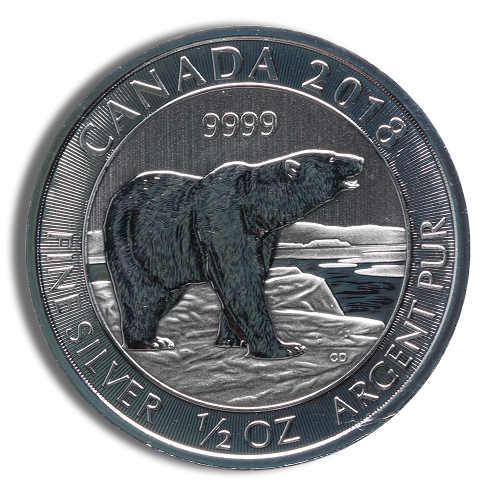 2018 1/2 oz Canadian Polar Bear Silver Coin