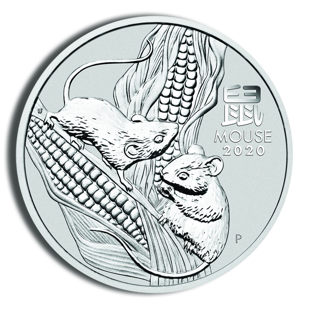 2020 1/2 oz Australia Silver Lunar Mouse BU - Series III