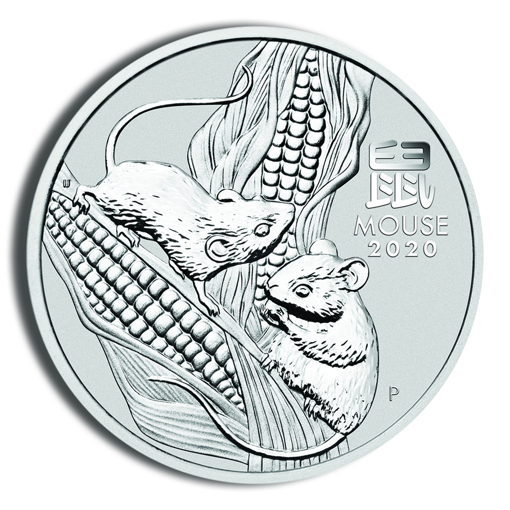 2020 1 oz Australia Silver Lunar Mouse BU - Series III