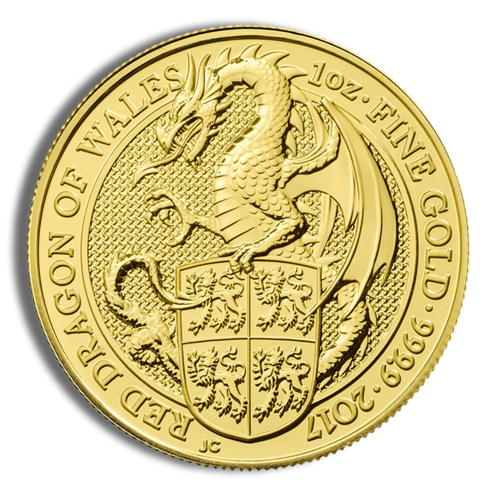 2017 1 oz Great Britain Queen's Beast Gold Coin - Dragon