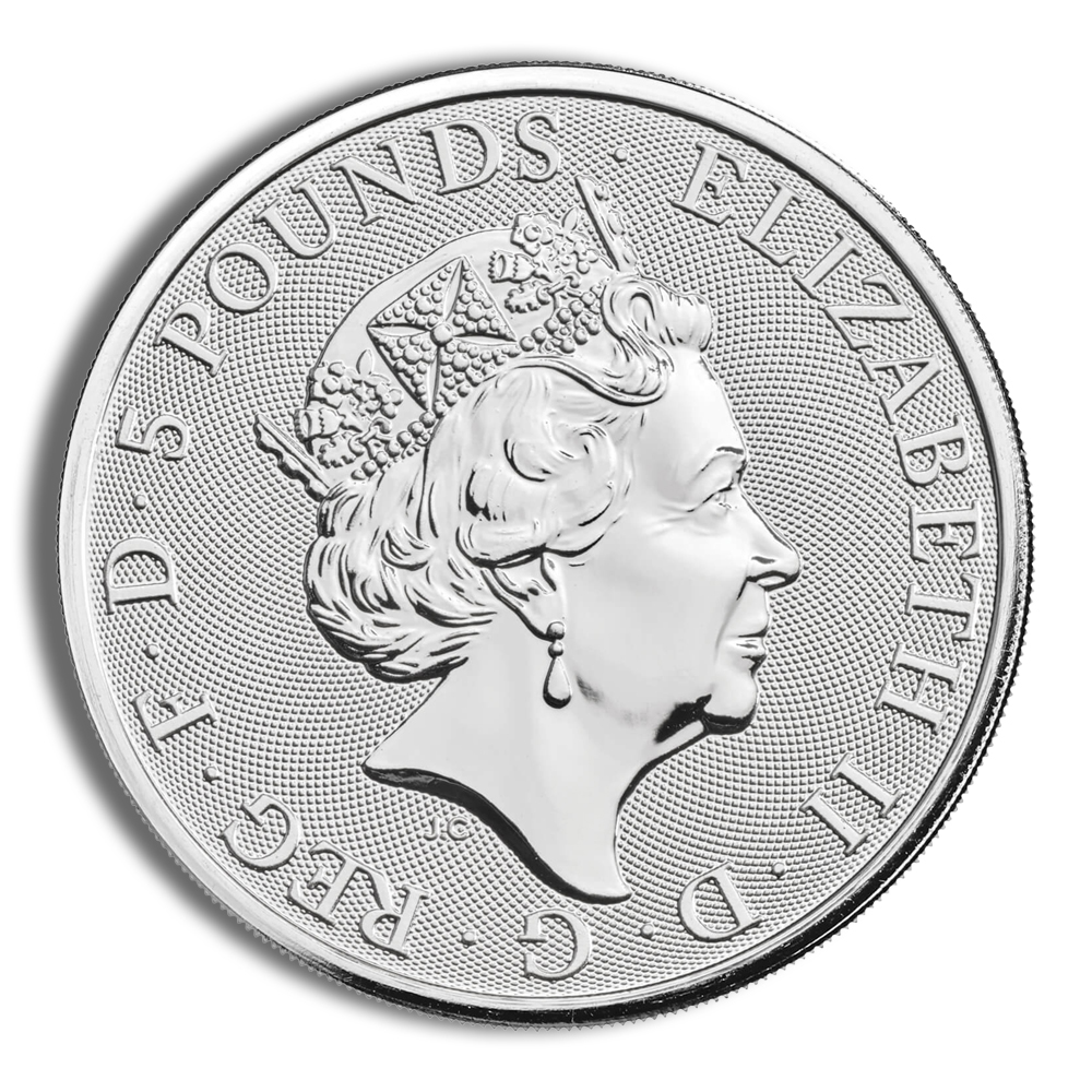 2021 2 oz Silver Great Britain Queen's Beasts - Greyhound