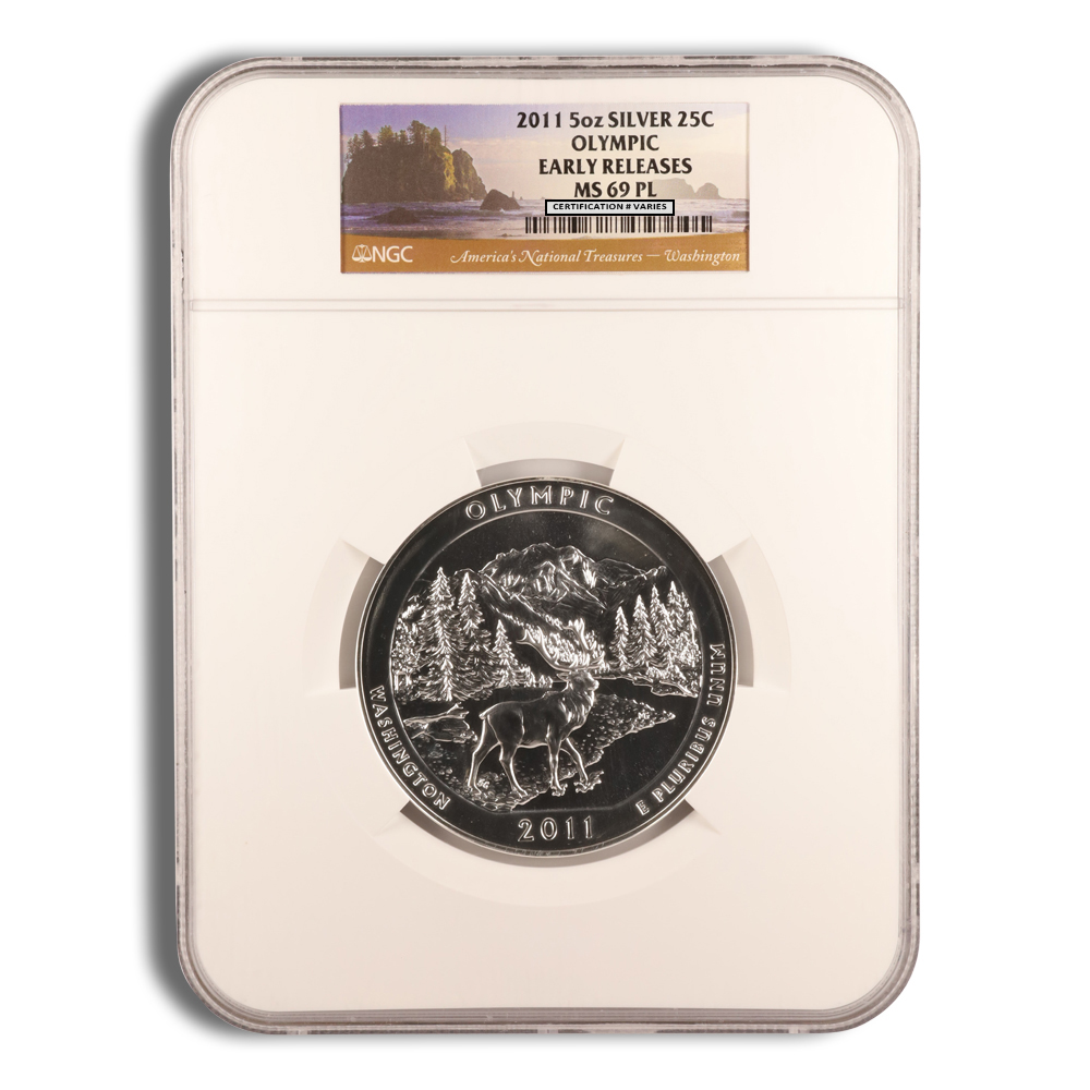 2011 5 oz ATB Olympic Silver Coin NGC MS69PL