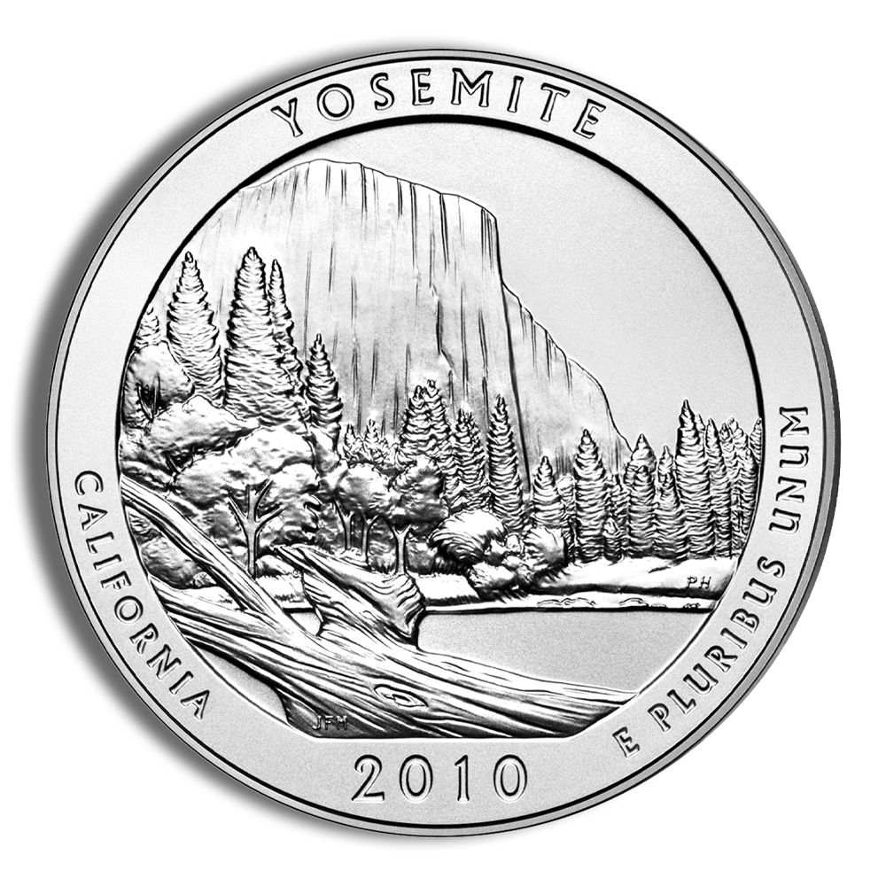 2010-P 5 oz ATB Yosemite Silver Coin - Burnished (Cap Only)