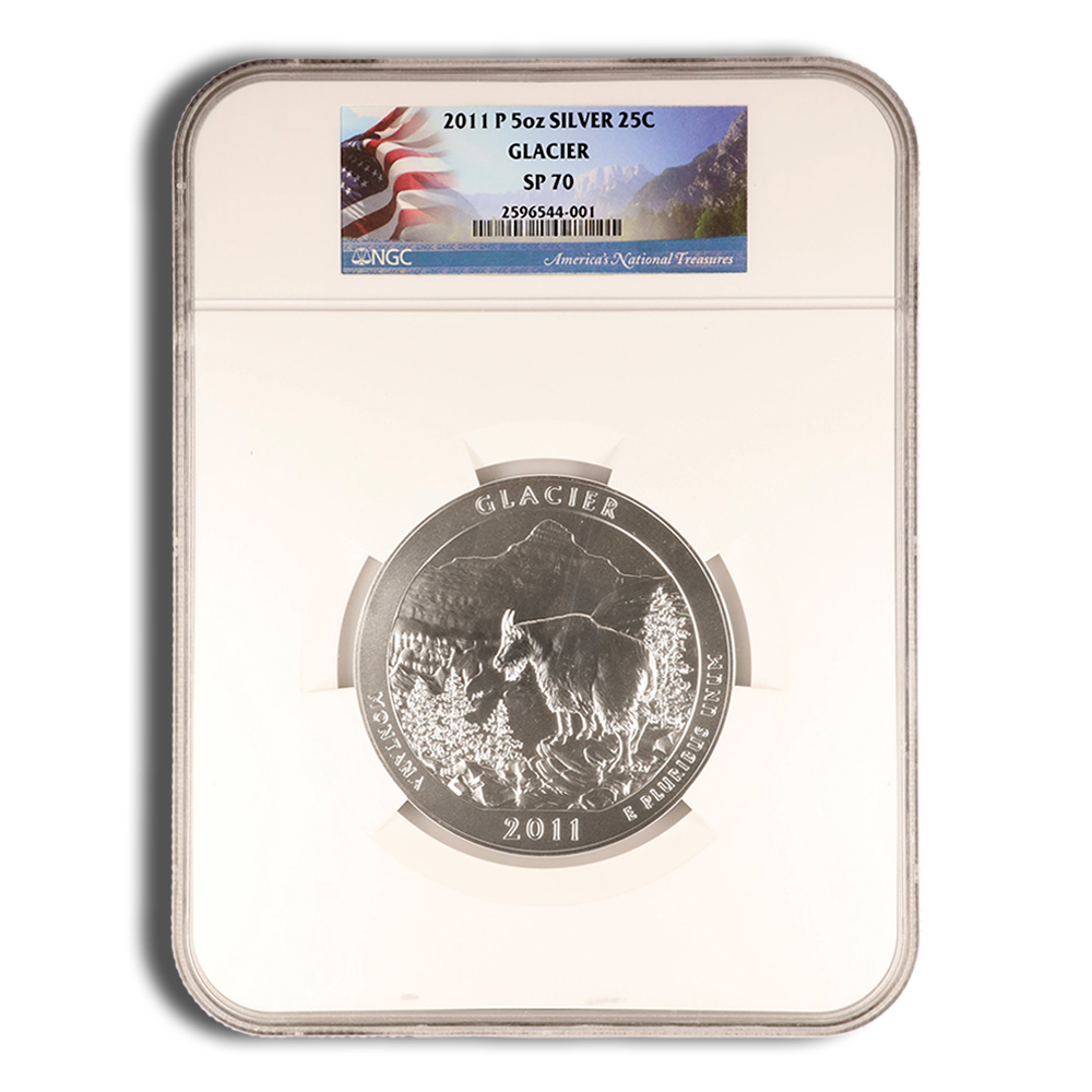 2011-P 5 oz ATB Glacier Silver Coin NGC SP70