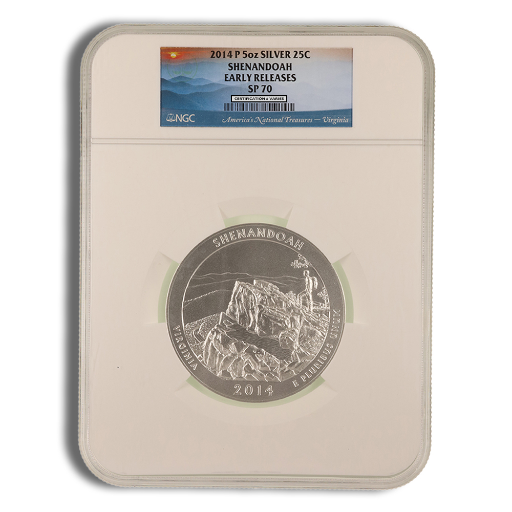 2014-P 5 oz ATB Shenandoah Silver Coin NGC SP70