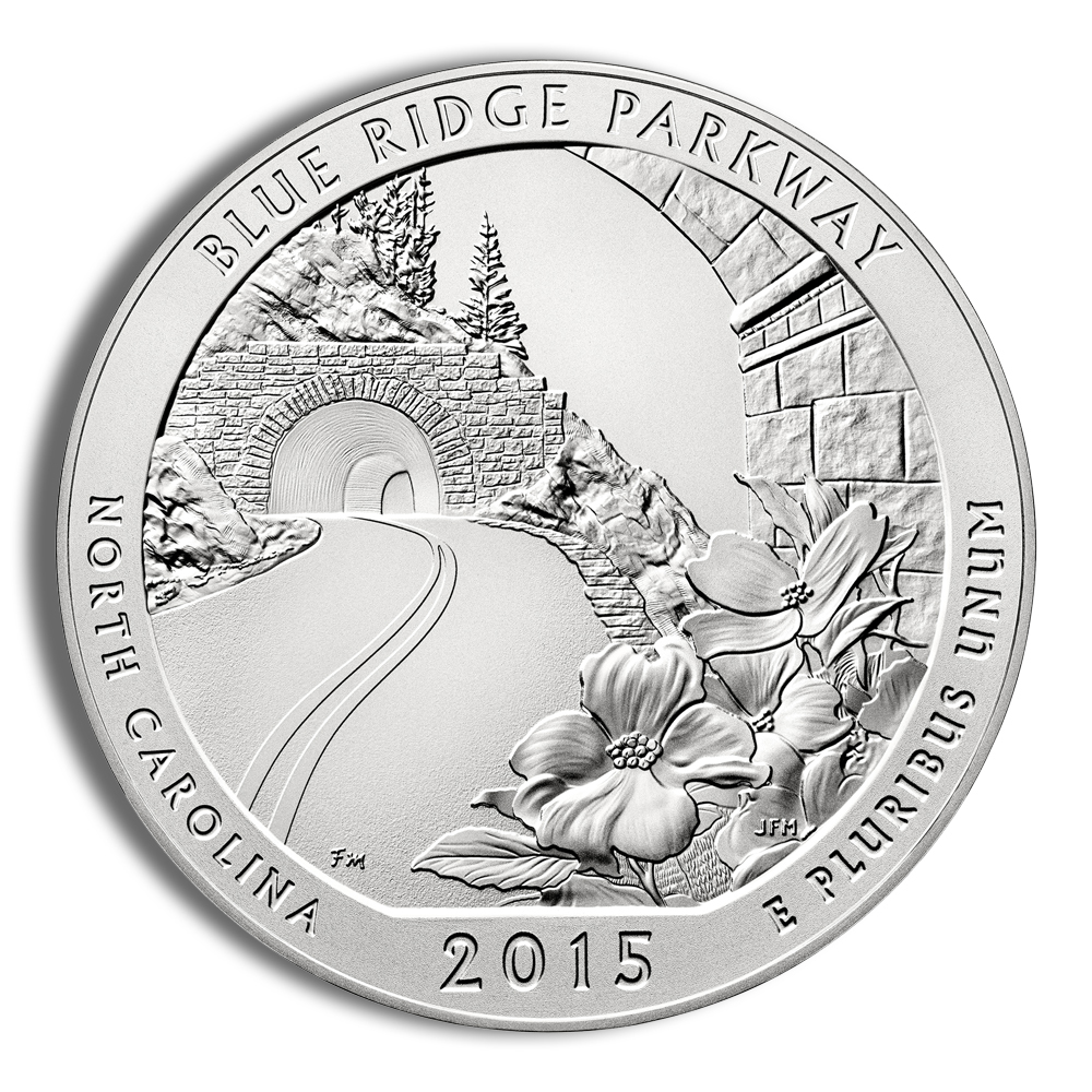 2015-P 5 oz ATB Blue Ridge Parkway Silver Coin NGC SP70