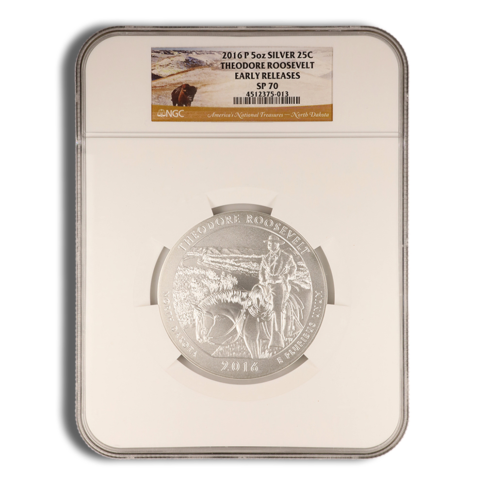 2010 5 oz ATB Yellowstone Silver Coin NGC MS69PL