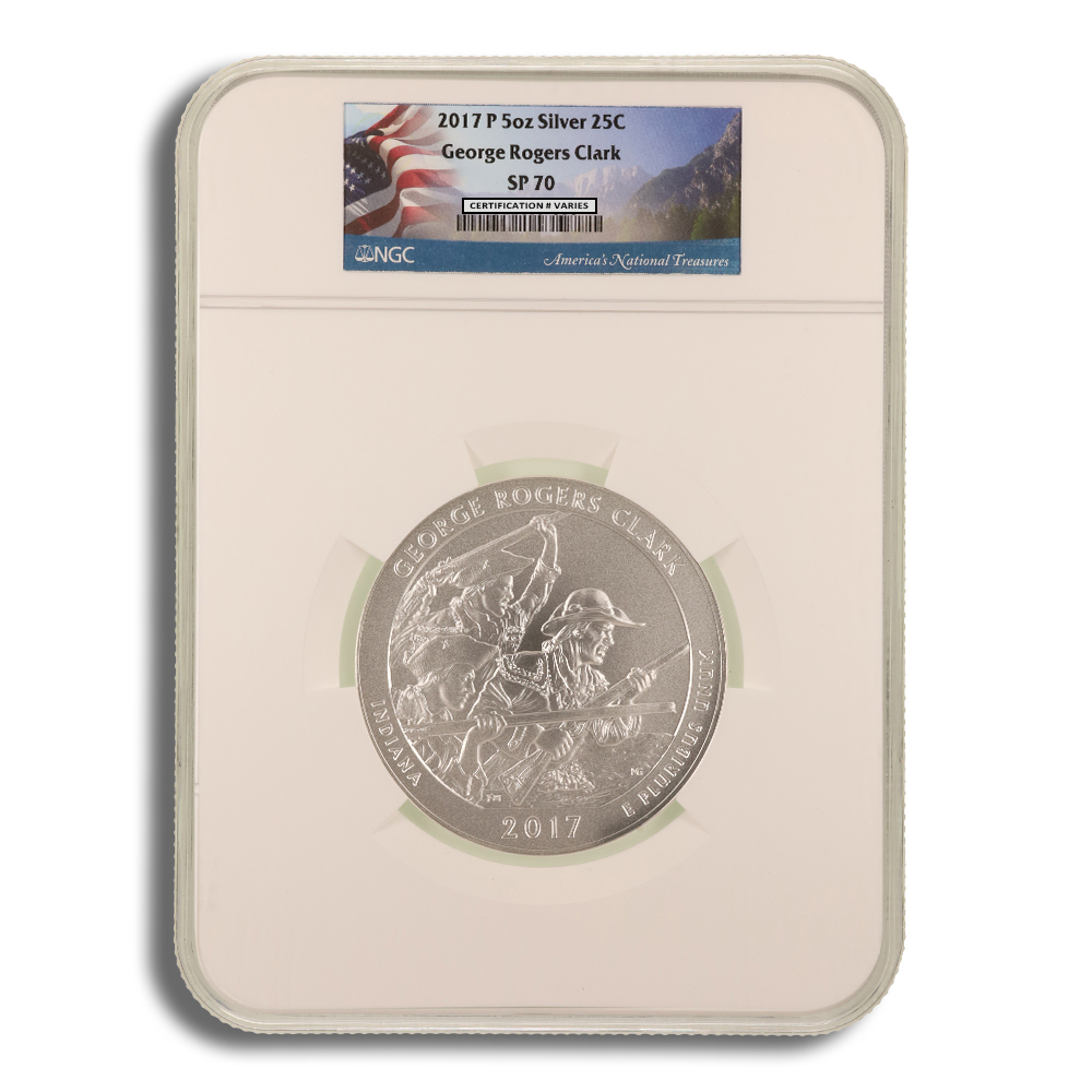 2017-P 5 oz ATB George Rogers Clark Silver Coin NGC SP70