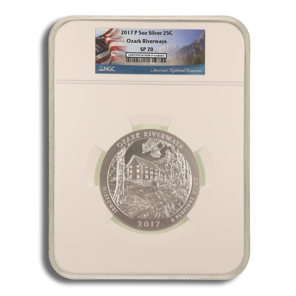 2017-P 5 oz ATB Ozark Silver Coin NGC SP70