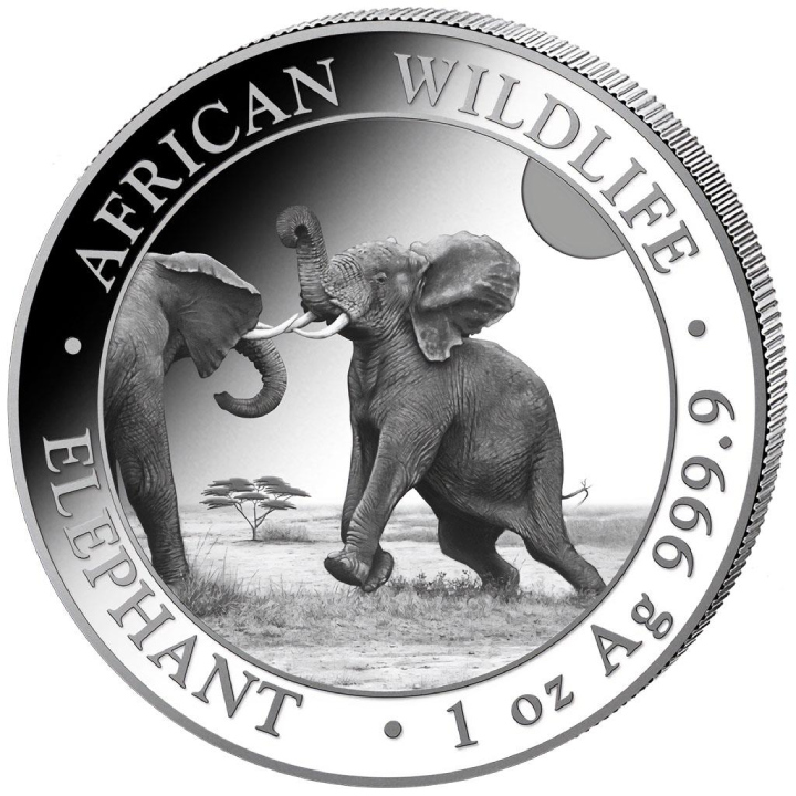 2024 1 oz Silver Somalia African Wildlife Elephant Coin