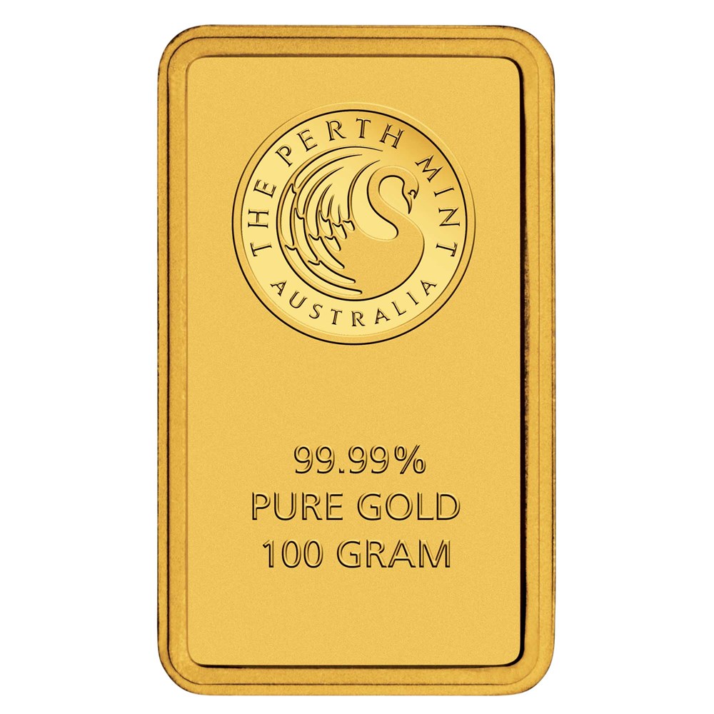 100 gram Gold Bar - Perth Mint (Carded)