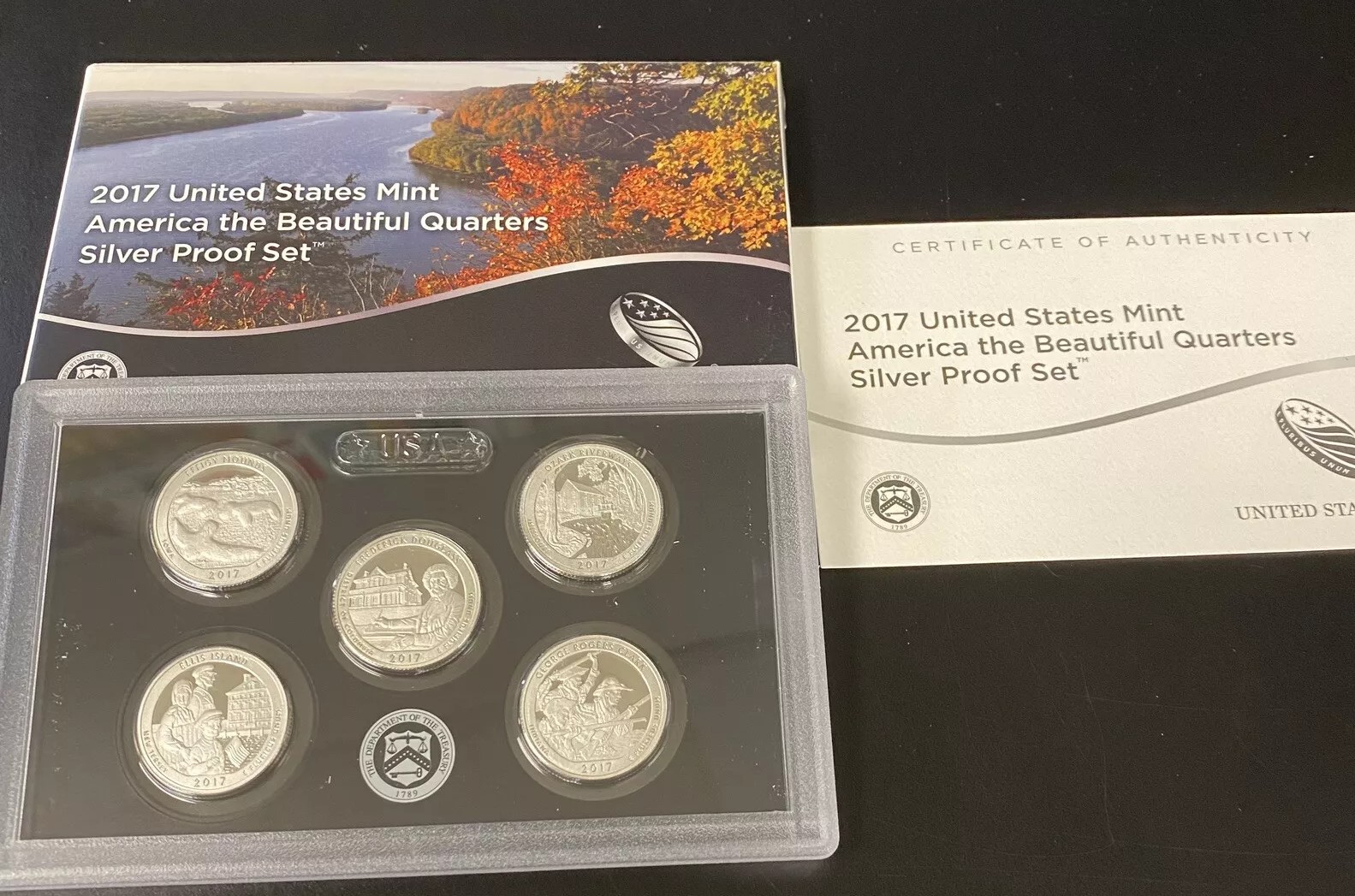 2017 S 90% Silver Quarter Proof Set ~ America the Beautiful US Mint ~ Box CoA