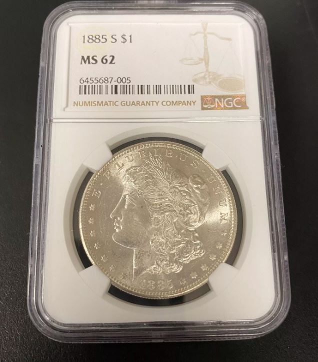 1885-S $1 Morgan Silver Dollar MS62 NGC