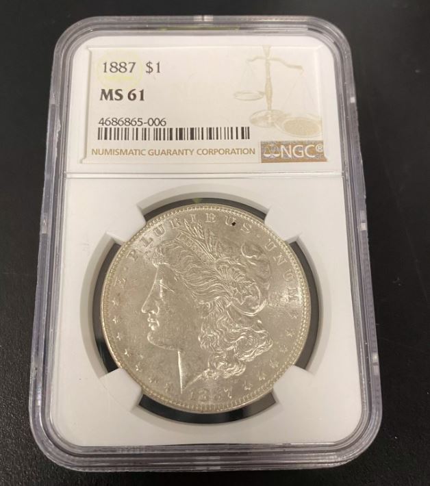 1887 Morgan Silver Dollar $1 NGC MS61