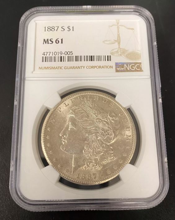 1887-S Morgan Silver Dollar NGC MS61