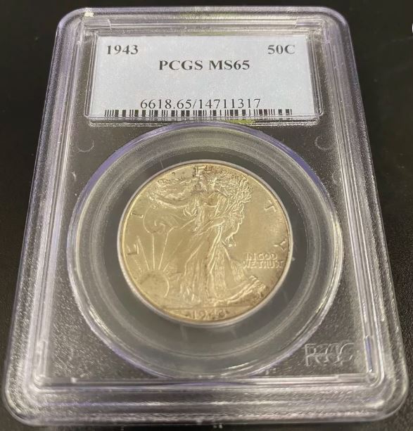 1943 Liberty Walking Silver Half Dollar PCGS MS65