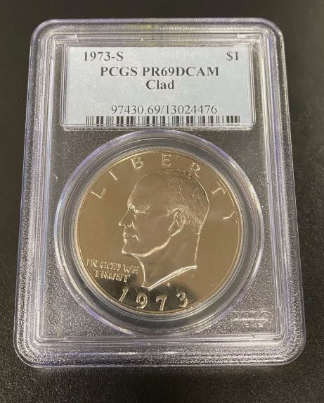 1973-S Clad Eisenhower (IKE) Dollar Proof DCAM PCGS PR69