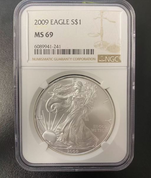 2009 United States Silver Eagle $1 NGC MS69 1 Ounce Fine Silver Coin