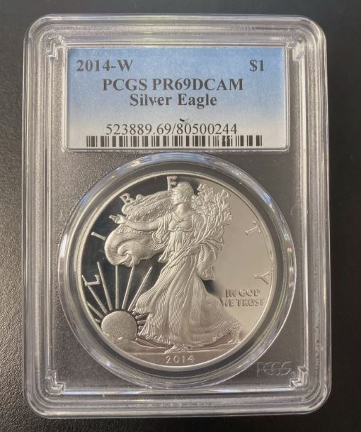 2014-W American Eagle 1 oz Proof Silver Dollar PCGS PR69 DCAM West Point