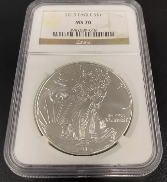 2015 $1 American Silver Eagle NGC MS70 Brown Label