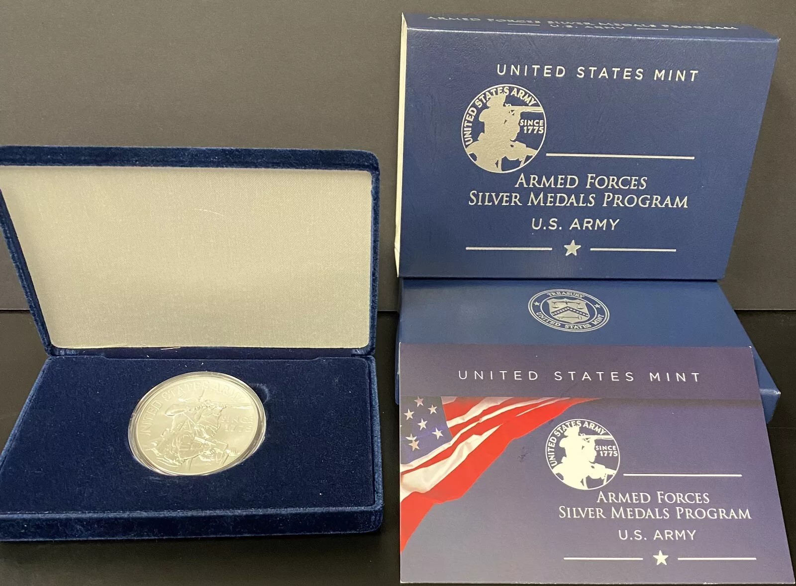 (2021) 2.5 Oz Armed Forces Silver Medal Program ~ U.S. Army ~ OGP w/ COA