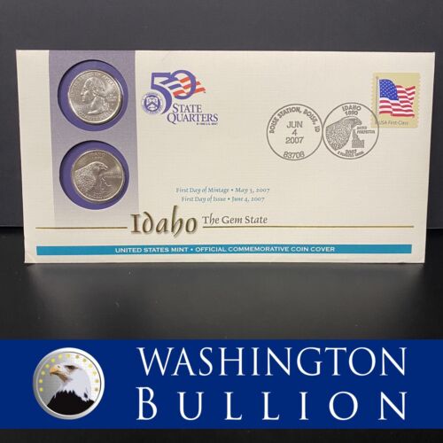 2007 First Day Cover State Quarter Set Mint  P & D Idaho 2 Coin Set OGP