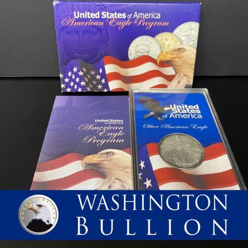 2005 US Mint Silver Ameican Eagle $1 Dollar Coin In Envelope And Mint Packaging