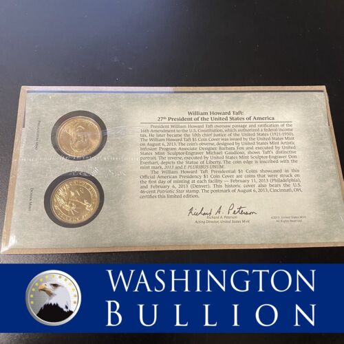 William Howard Taft Presidential Dollar P & D Two Coin Set First Day OGP $1 US