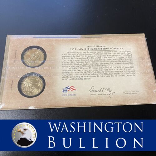 Millard Fillmore Presidential Dollar P & D Two Coin Set First Day OGP $1 US