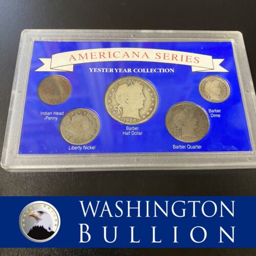 1890s-1910s Barber Type Set Americana Series Yesteryear Collection US Coins